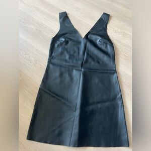 Elegant Black faux Leather Dress